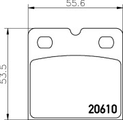 8DB 355 005-301 Sada brzdových destiček, parkovací brzda HELLA