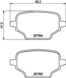 8DB 355 039-911 Sada brzdových destiček, kotoučová brzda HELLA