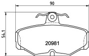 8DB 355 017-621 Sada brzdových destiček, kotoučová brzda HELLA