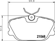 8DB 355 017-761 Sada brzdových destiček, kotoučová brzda HELLA