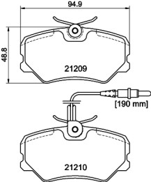 8DB 355 017-741 Sada brzdových destiček, kotoučová brzda HELLA