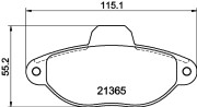 8DB 355 019-091 Sada brzdových destiček, kotoučová brzda HELLA