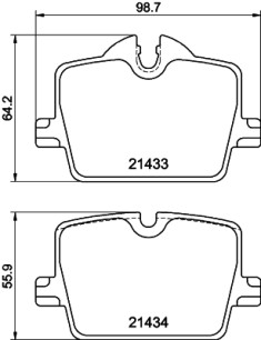 8DB 355 040-911 Sada brzdových destiček, kotoučová brzda HELLA