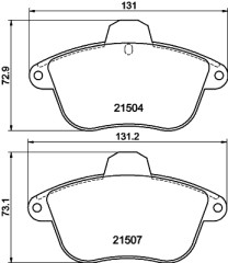 8DB 355 019-081 Sada brzdových destiček, kotoučová brzda HELLA