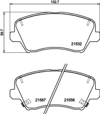 8DB 355 039-971 Sada brzdových destiček, kotoučová brzda HELLA