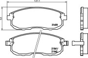 8DB 355 016-381 Sada brzdových destiček, kotoučová brzda HELLA