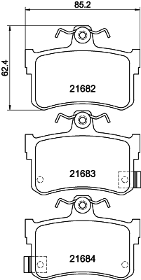 8DB 355 018-611 HELLA sada brzdových platničiek kotúčovej brzdy 8DB 355 018-611 HELLA