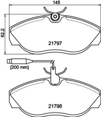 8DB 355 018-141 Sada brzdových destiček, kotoučová brzda HELLA