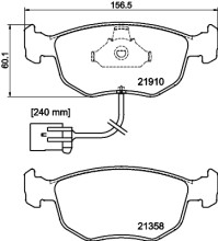 8DB 355 007-991 HELLA sada brzdových platničiek kotúčovej brzdy 8DB 355 007-991 HELLA