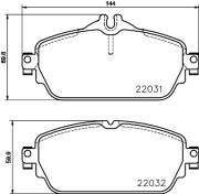 8DB 355 021-551 HELLA sada brzdových platničiek kotúčovej brzdy 8DB 355 021-551 HELLA