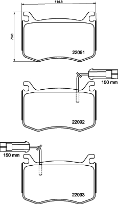 8DB 355 039-051 Sada brzdových destiček, kotoučová brzda HELLA