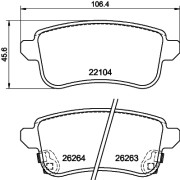 8DB 355 040-811 Sada brzdových destiček, kotoučová brzda HELLA