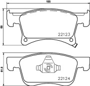 8DB 355 023-021 Sada brzdových destiček, kotoučová brzda HELLA