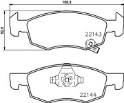 8DB 355 023-261 Sada brzdových destiček, kotoučová brzda HELLA