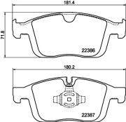 8DB 355 025-261 Sada brzdových destiček, kotoučová brzda HELLA