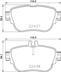 8DB 355 025-781 Sada brzdových destiček, kotoučová brzda HELLA