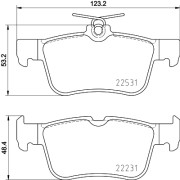 8DB 355 025-491 Sada brzdových destiček, kotoučová brzda HELLA