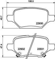 8DB 355 040-181 Sada brzdových destiček, kotoučová brzda HELLA