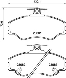 8DB 355 016-641 Sada brzdových destiček, kotoučová brzda HELLA