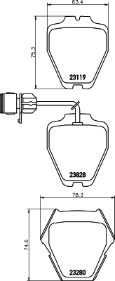 8DB 355 008-791 HELLA sada brzdových platničiek kotúčovej brzdy 8DB 355 008-791 HELLA