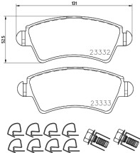 8DB 355 009-871 Sada brzdových destiček, kotoučová brzda HELLA