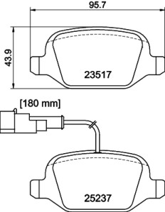 8DB 355 019-961 Sada brzdových destiček, kotoučová brzda HELLA