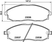 8DB 355 009-381 Sada brzdových destiček, kotoučová brzda HELLA