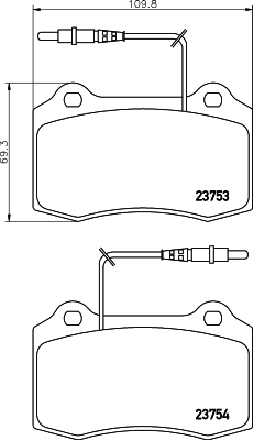 8DB 355 018-631 Sada brzdových destiček, kotoučová brzda HELLA