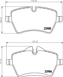 8DB 355 031-801 Sada brzdových destiček, kotoučová brzda HELLA