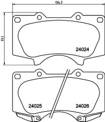 8DB 355 014-121 Sada brzdových destiček, kotoučová brzda HELLA