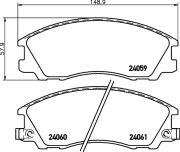 8DB 355 010-821 Sada brzdových destiček, kotoučová brzda HELLA