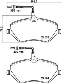 8DB 355 011-491 Sada brzdových destiček, kotoučová brzda HELLA