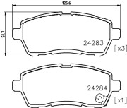 8DB 355 025-501 HELLA sada brzdových platničiek kotúčovej brzdy 8DB 355 025-501 HELLA