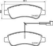 8DB 355 021-901 Sada brzdových destiček, kotoučová brzda HELLA