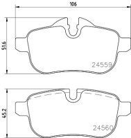 8DB 355 014-621 Sada brzdových destiček, kotoučová brzda HELLA