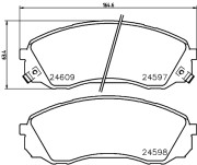 8DB 355 013-541 Sada brzdových destiček, kotoučová brzda HELLA