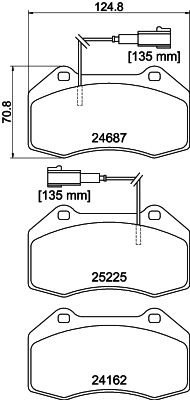 8DB 355 021-621 Sada brzdových destiček, kotoučová brzda HELLA