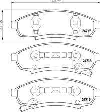 8DB 355 014-281 HELLA sada brzdových platničiek kotúčovej brzdy 8DB 355 014-281 HELLA