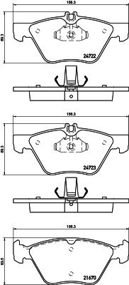 8DB 355 014-291 Sada brzdových destiček, kotoučová brzda HELLA