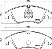 8DB 355 014-741 Sada brzdových destiček, kotoučová brzda HELLA