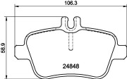 8DB 355 032-061 Sada brzdových destiček, kotoučová brzda HELLA