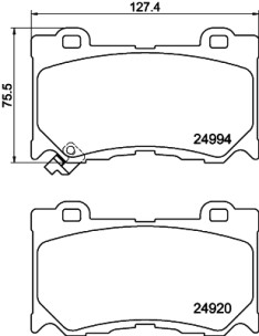 8DB 355 015-411 Sada brzdových destiček, kotoučová brzda HELLA