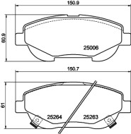 8DB 355 015-691 Sada brzdových destiček, kotoučová brzda HELLA