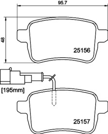 8DB 355 015-541 HELLA sada brzdových platničiek kotúčovej brzdy 8DB 355 015-541 HELLA