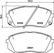 8DB 355 025-981 Sada brzdových destiček, kotoučová brzda HELLA