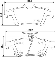 8DB 355 037-661 Sada brzdových destiček, kotoučová brzda HELLA