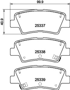 8DB 355 044-731 Sada brzdových destiček, kotoučová brzda HELLA