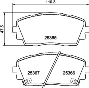 8DB 355 020-611 Sada brzdových destiček, kotoučová brzda HELLA