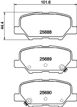 8DB 355 020-291 HELLA sada brzdových platničiek kotúčovej brzdy 8DB 355 020-291 HELLA