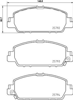 8DB 355 021-471 Sada brzdových destiček, kotoučová brzda HELLA